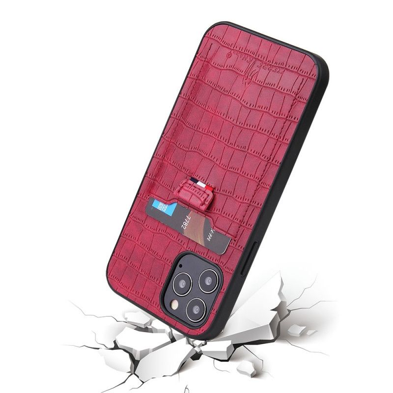 Coque iPhone 12 Mini Style Peau De Crocodile Porte-carte