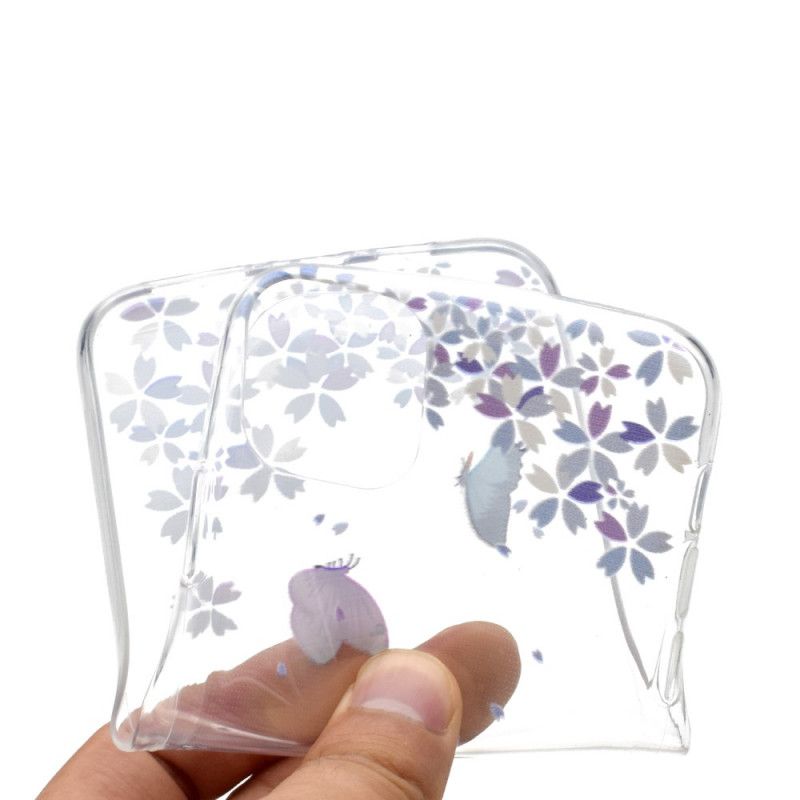 Coque iPhone 12 Mini Transparente Papillons Et Fleurs