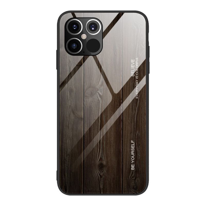 Coque iPhone 12 Mini Verre Trempé Design Bois