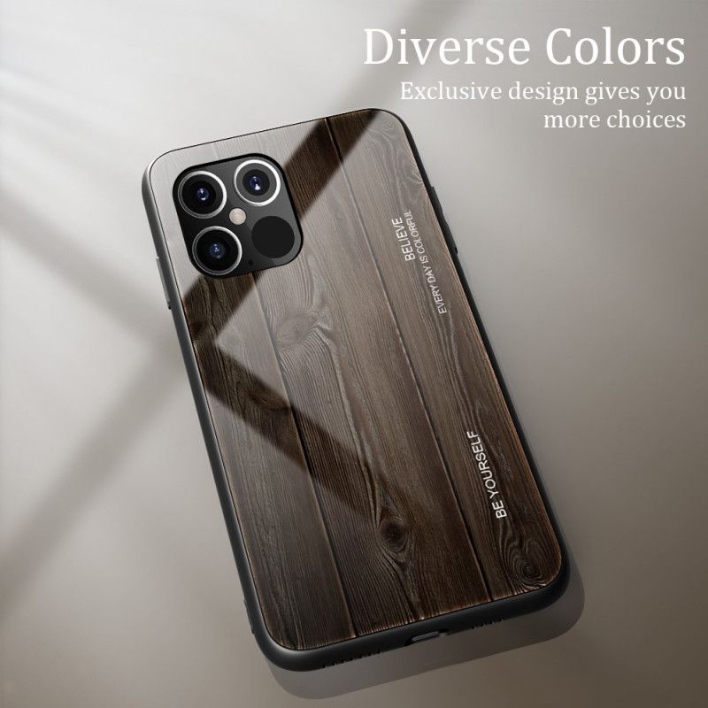 Coque iPhone 12 Mini Verre Trempé Design Bois