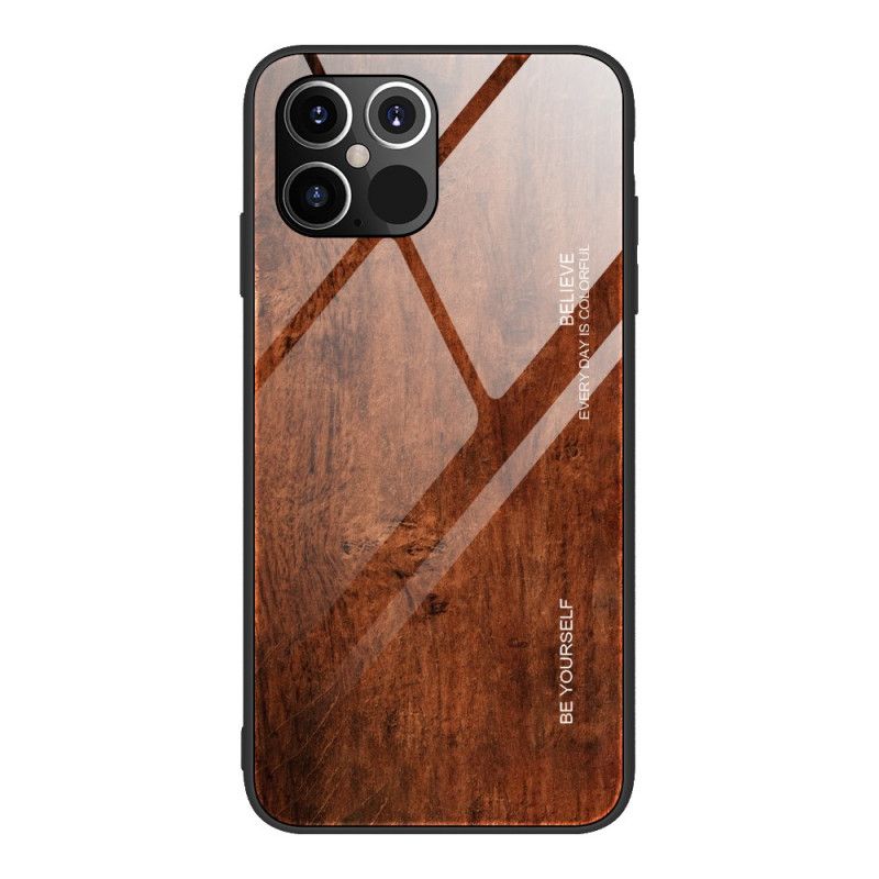 Coque iPhone 12 Mini Verre Trempé Design Bois