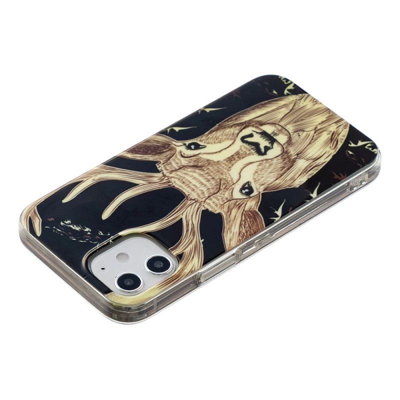 Coque iPhone 12 / 12 Pro Cerf Majestueux Fluorescente