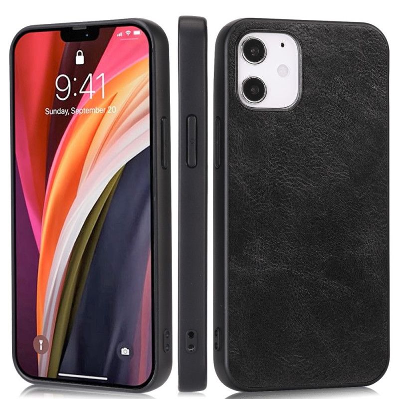 Coque iPhone 12 / 12 Pro Effet Cuir Élégance