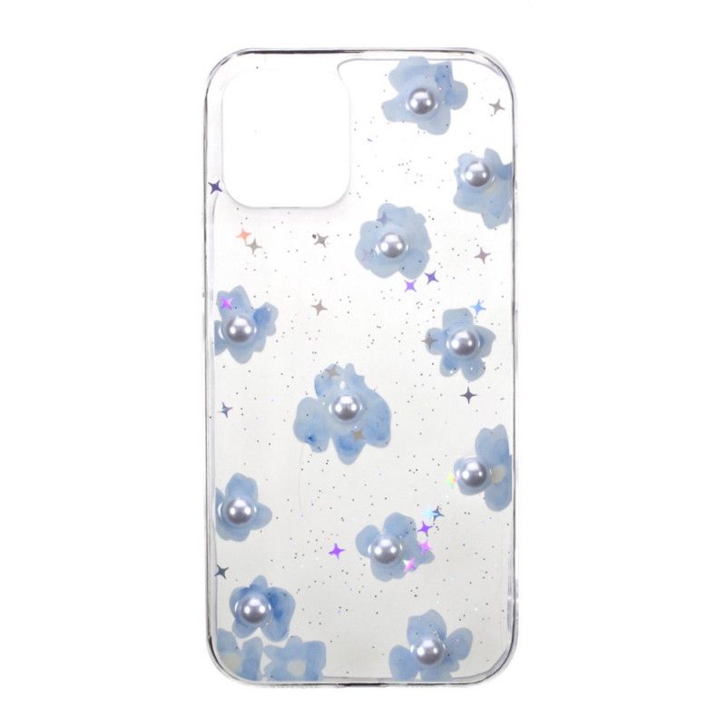 Coque iPhone 12 / 12 Pro Fleurs Et Perles