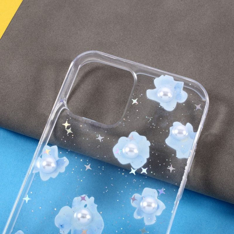 Coque iPhone 12 / 12 Pro Fleurs Et Perles