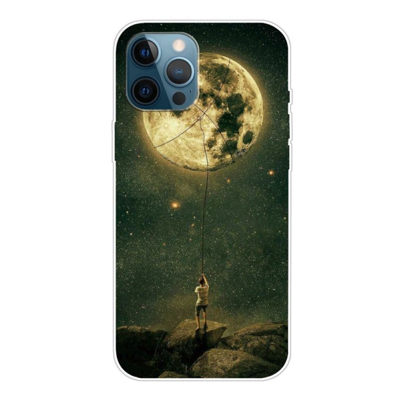 Coque iPhone 12 / 12 Pro Flexible Homme À La Lune