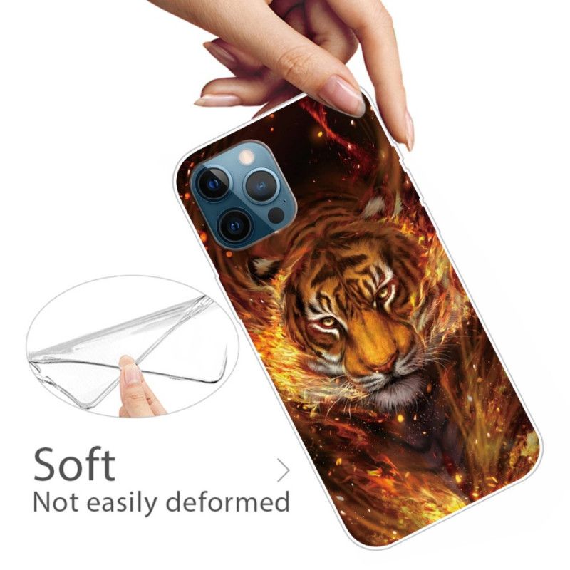 Coque iPhone 12 / 12 Pro Flexible Tigre