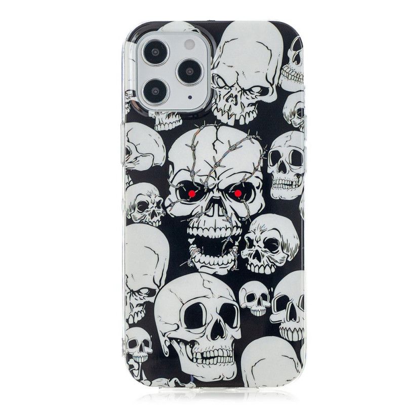 Coque iPhone 12 Pro Max Attention Têtes De Mort Fluorescente