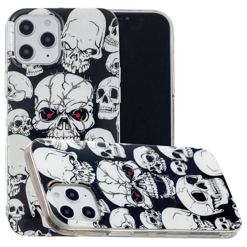 Coque iPhone 12 Pro Max Attention Têtes De Mort Fluorescente