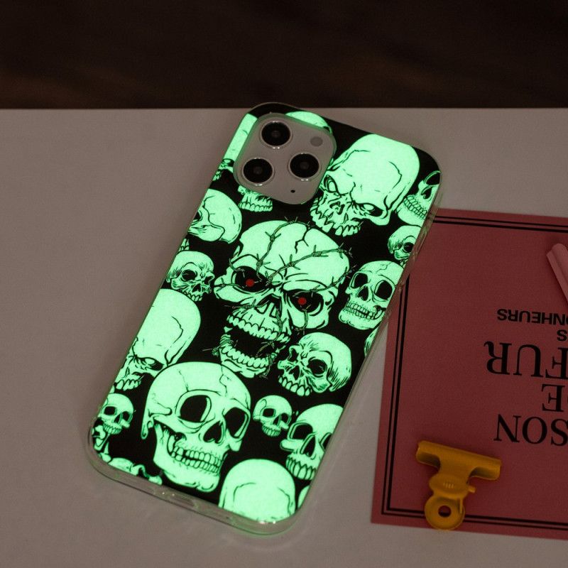 Coque iPhone 12 Pro Max Attention Têtes De Mort Fluorescente