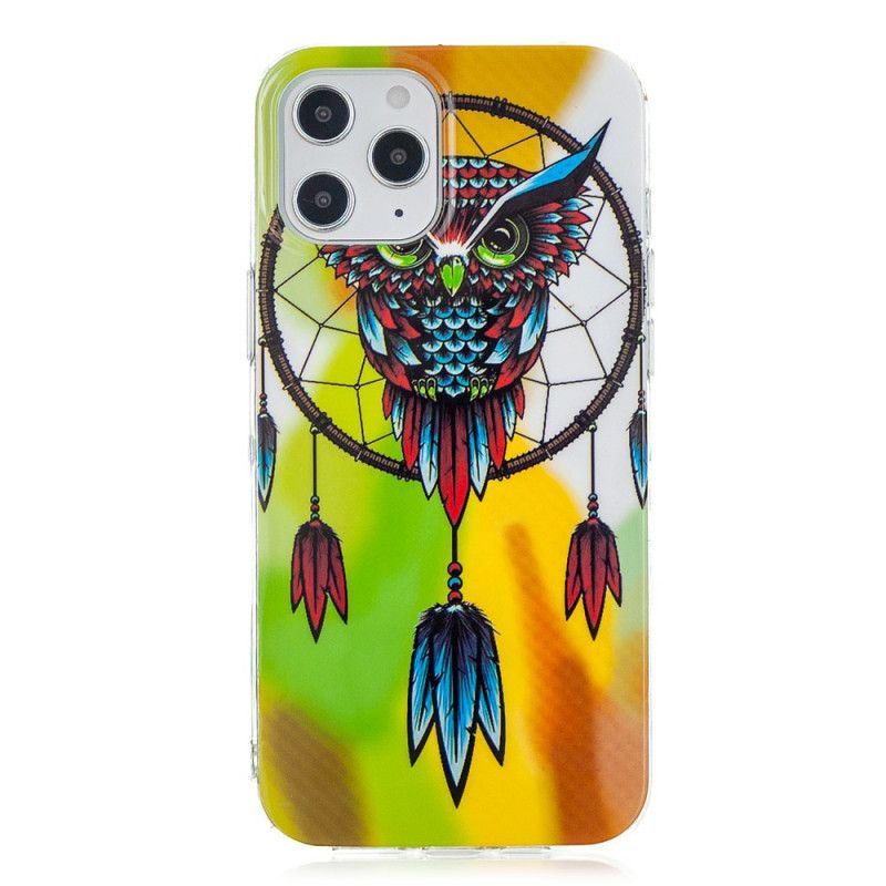 Coque iPhone 12 Pro Max Attrape Rêves Hibou Fluorescente