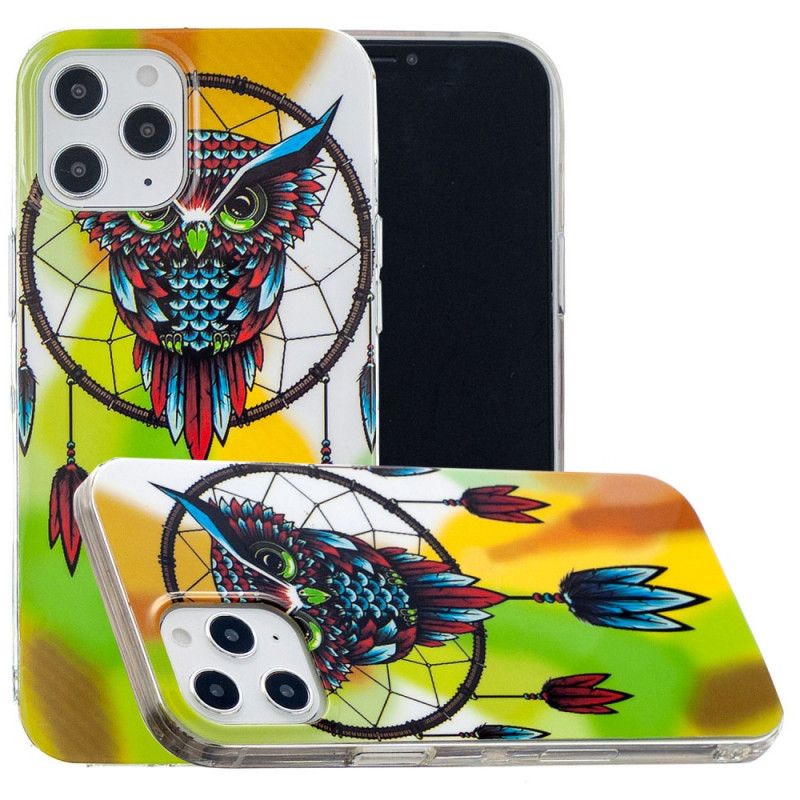 Coque iPhone 12 Pro Max Attrape Rêves Hibou Fluorescente