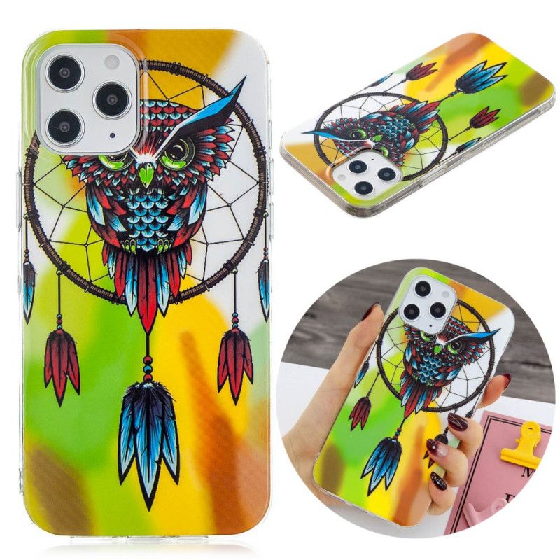 Coque iPhone 12 Pro Max Attrape Rêves Hibou Fluorescente