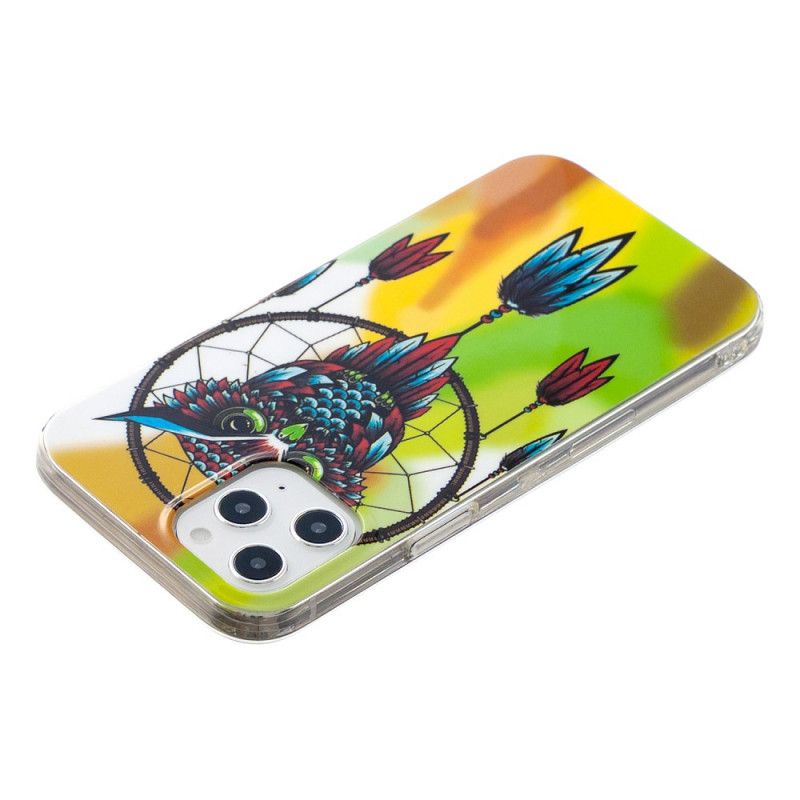 Coque iPhone 12 Pro Max Attrape Rêves Hibou Fluorescente