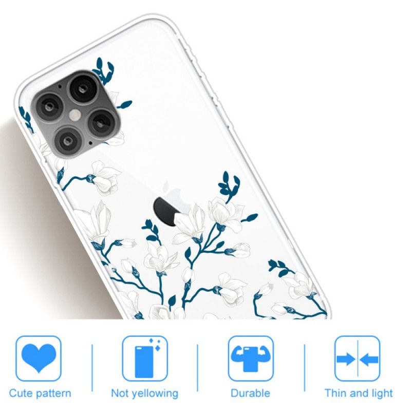 Coque iPhone 12 Pro Max Fleurs Blanches
