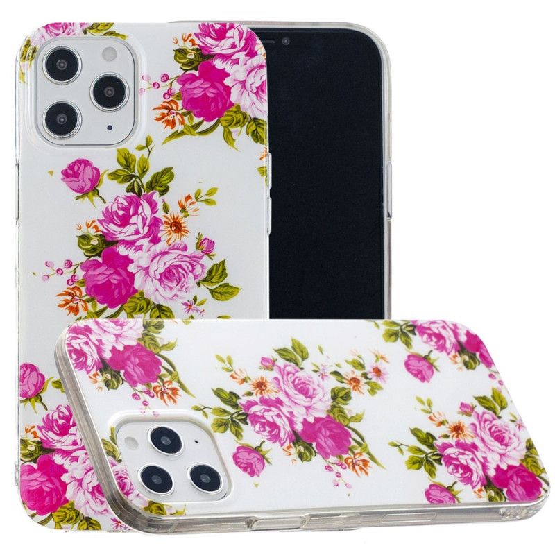 Coque iPhone 12 Pro Max Fleurs Liberty Fluorescente