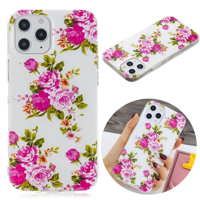 Coque iPhone 12 Pro Max Fleurs Liberty Fluorescente