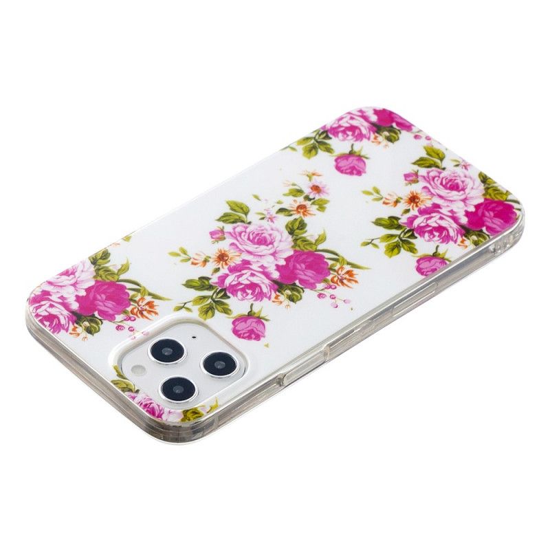 Coque iPhone 12 Pro Max Fleurs Liberty Fluorescente