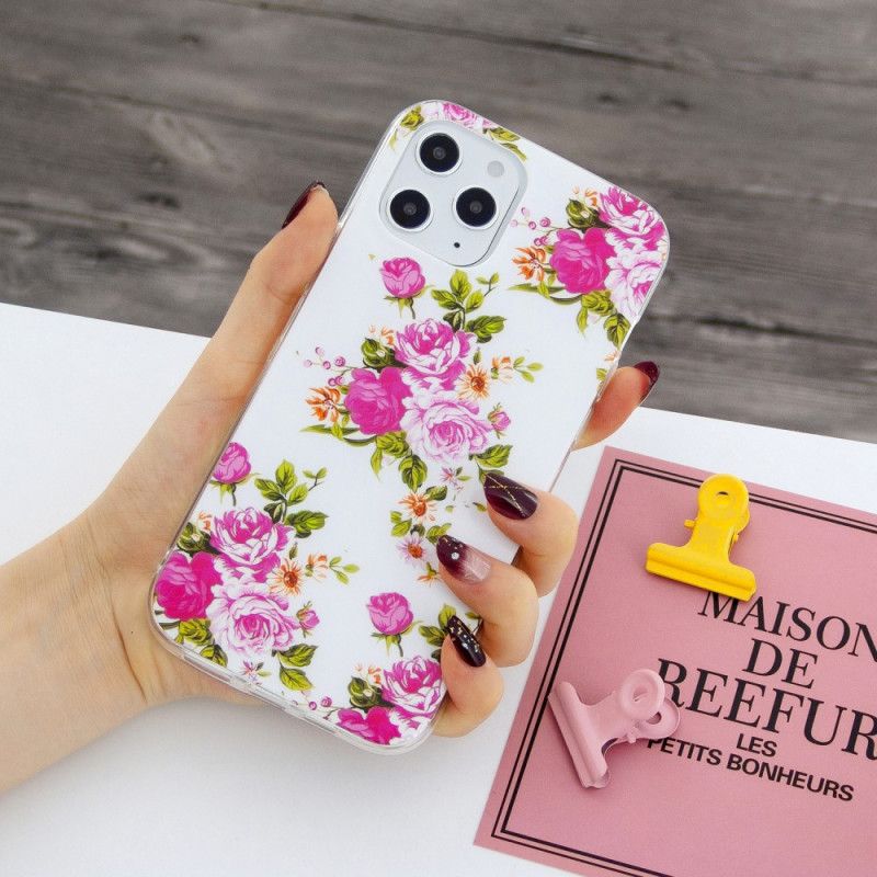 Coque iPhone 12 Pro Max Fleurs Liberty Fluorescente