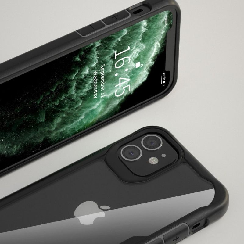 Coque iPhone 12 Pro Max Hybride Transparente Rebords En Silicone