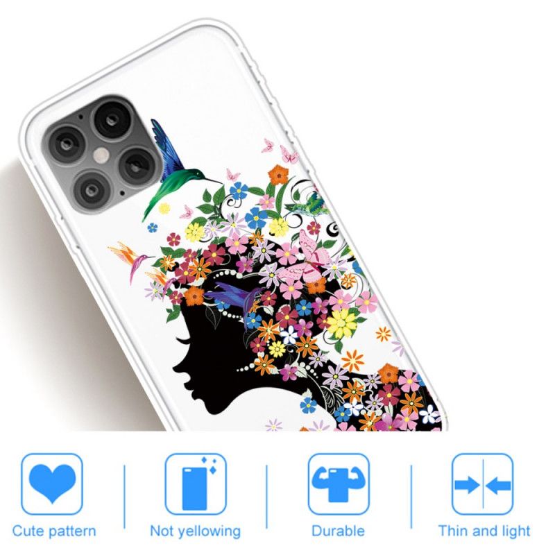 Coque iPhone 12 Pro Max Jolie Tête Fleurie