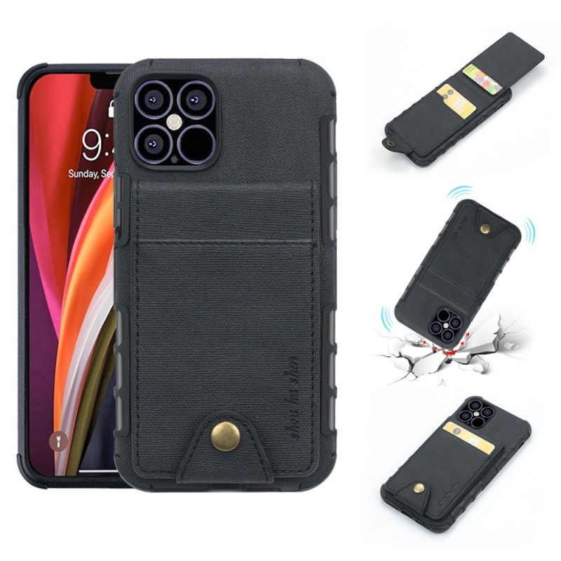 Coque iPhone 12 Pro Max Porte-cartes Rabattable