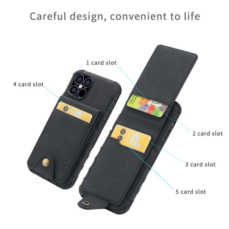 Coque iPhone 12 Pro Max Porte-cartes Rabattable