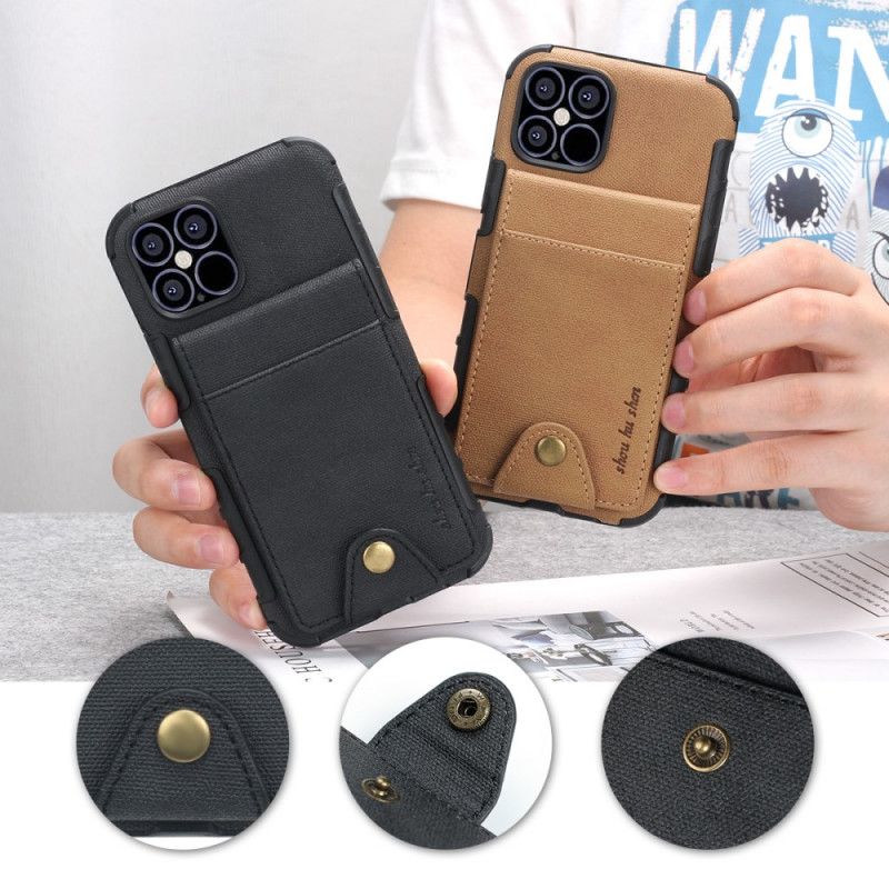 Coque iPhone 12 Pro Max Porte-cartes Rabattable