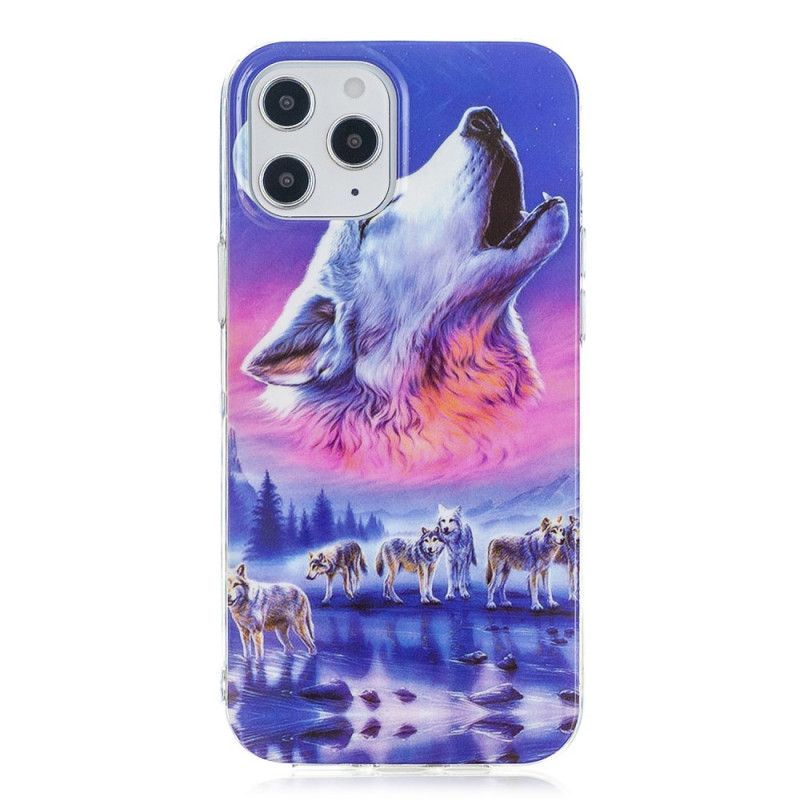 Coque iPhone 12 Pro Max Série Loup Fluorescente