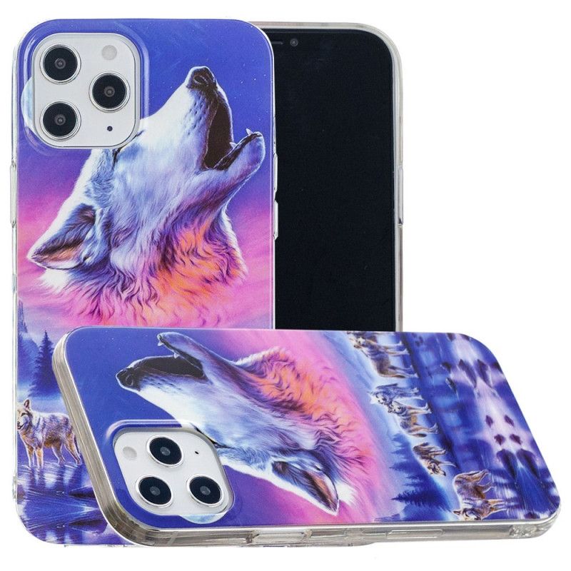 Coque iPhone 12 Pro Max Série Loup Fluorescente