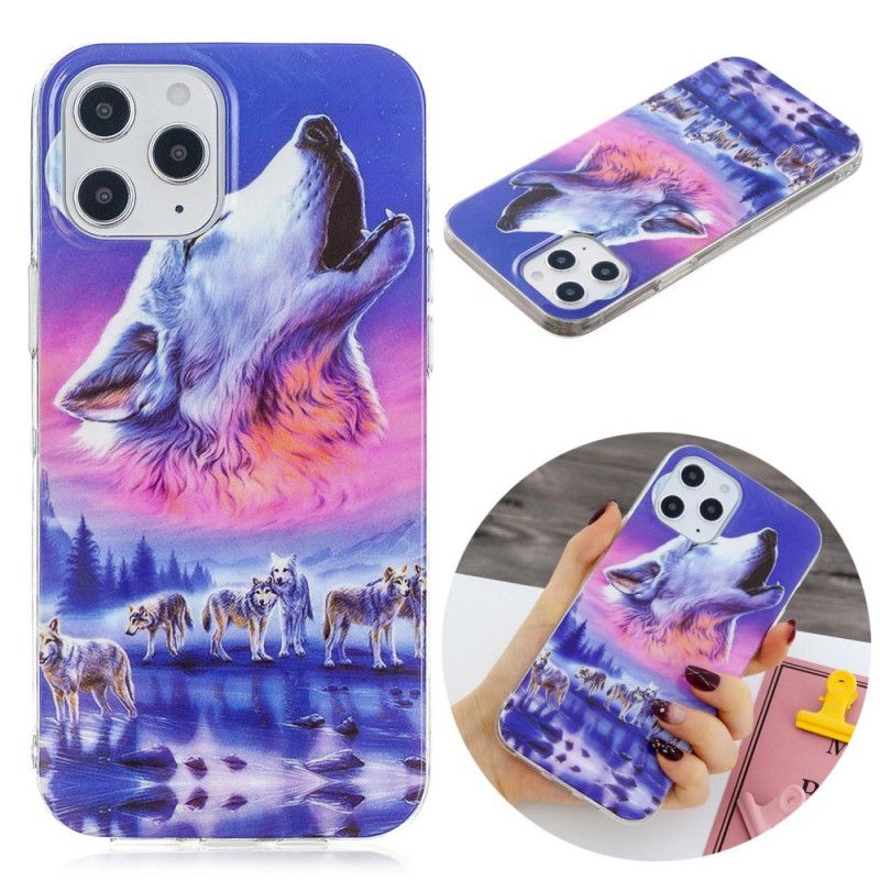 Coque iPhone 12 Pro Max Série Loup Fluorescente