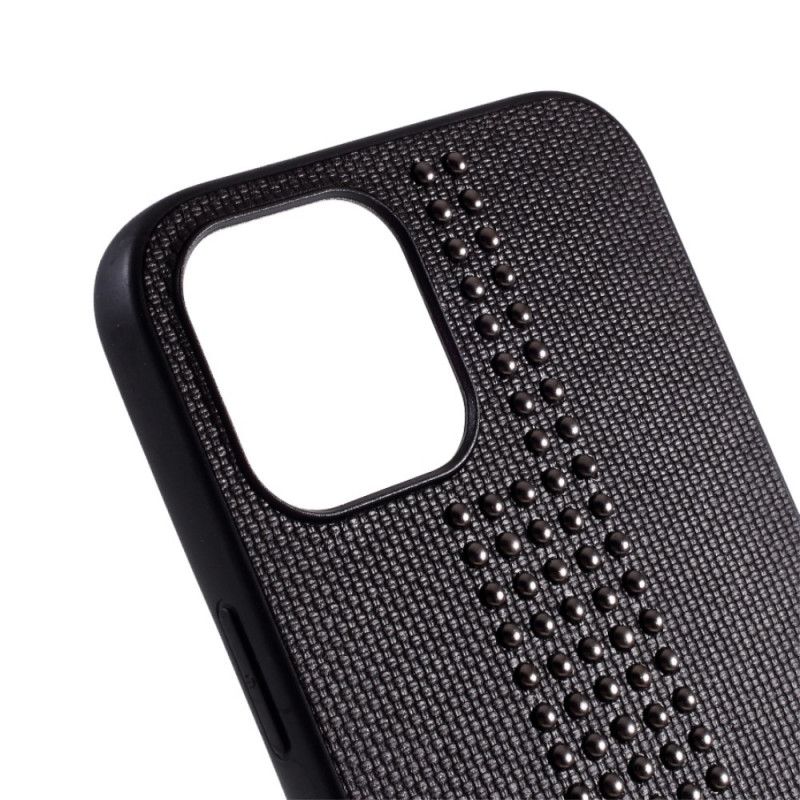 Coque iPhone 12 Pro Max Simili Cuir Et Rivets