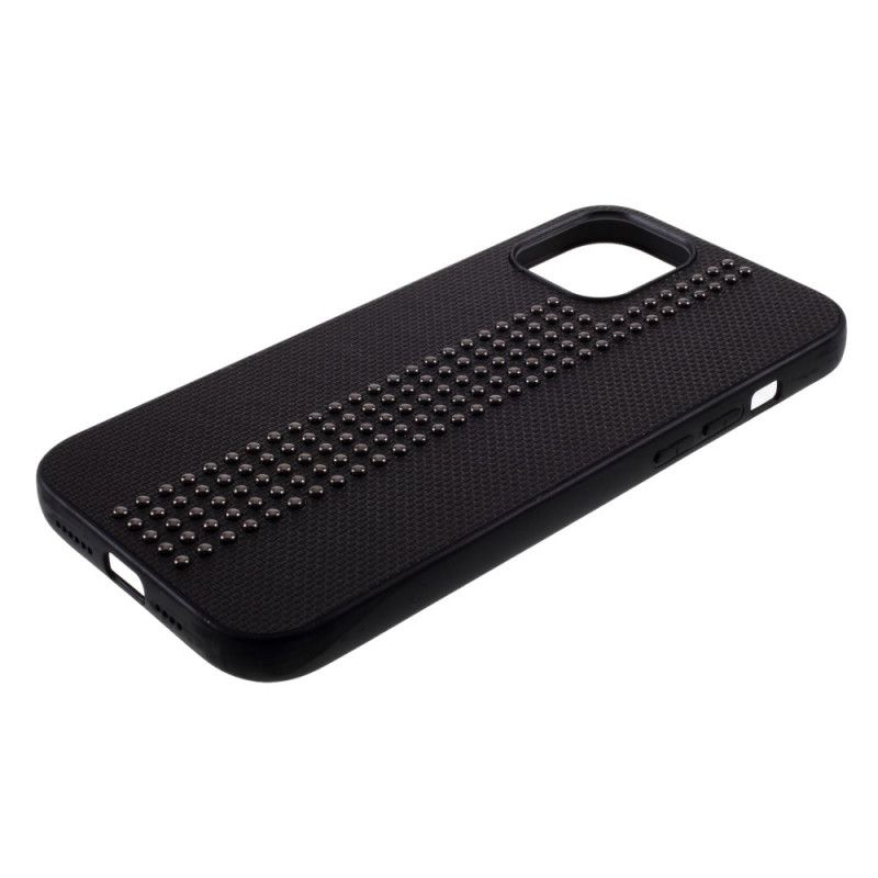 Coque iPhone 12 Pro Max Simili Cuir Et Rivets