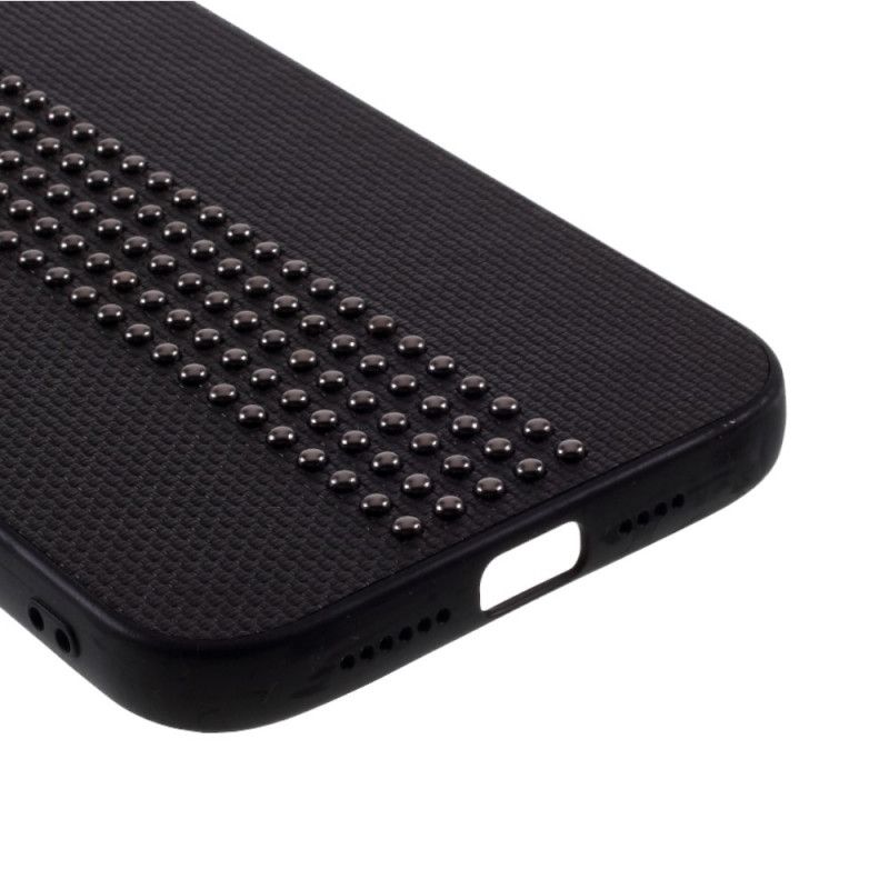 Coque iPhone 12 Pro Max Simili Cuir Et Rivets