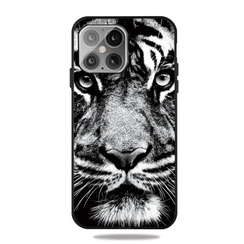 Coque iPhone 12 Pro Max Tigre Noir Et Blanc