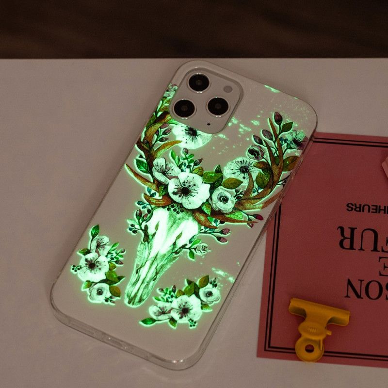 Coque iPhone 12 Pro Max Wapiti Fleuri Fluorescente