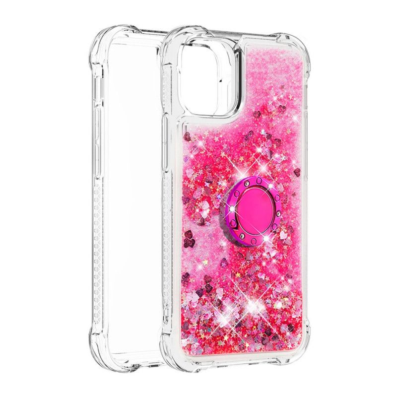 Coque iPhone 12 / 12 Pro Paillettes Avec Anneau-support