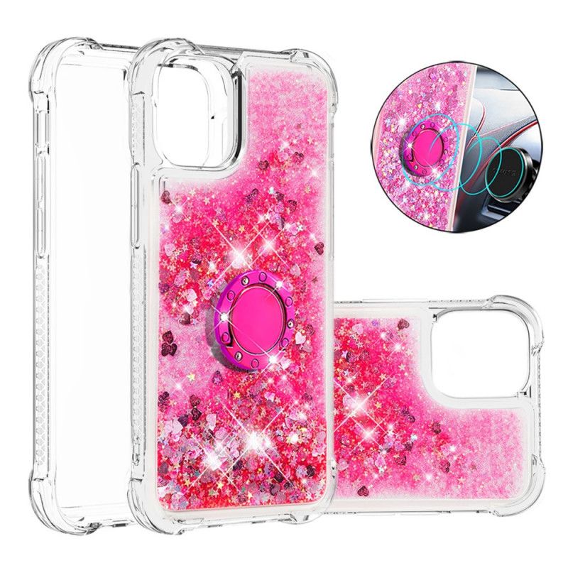 Coque iPhone 12 / 12 Pro Paillettes Avec Anneau-support