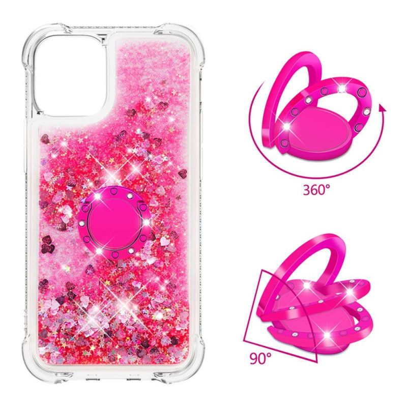 Coque iPhone 12 / 12 Pro Paillettes Avec Anneau-support