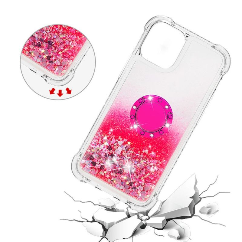 Coque iPhone 12 / 12 Pro Paillettes Avec Anneau-support