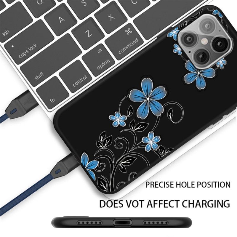 Coque iPhone 12 / 12 Pro Papillon Et Nénuphars Bleus