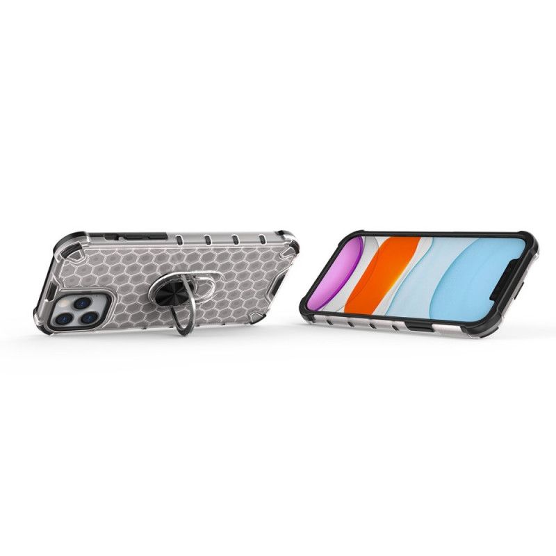 Coque iPhone 12 / 12 Pro Style Nid D'abeille Avec Anneau