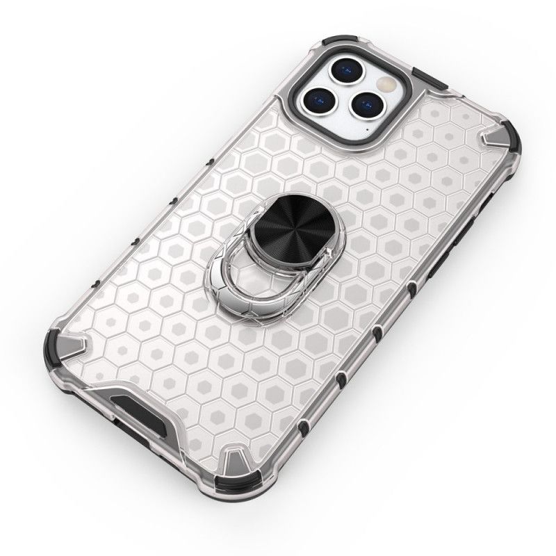 Coque iPhone 12 / 12 Pro Style Nid D'abeille Avec Anneau