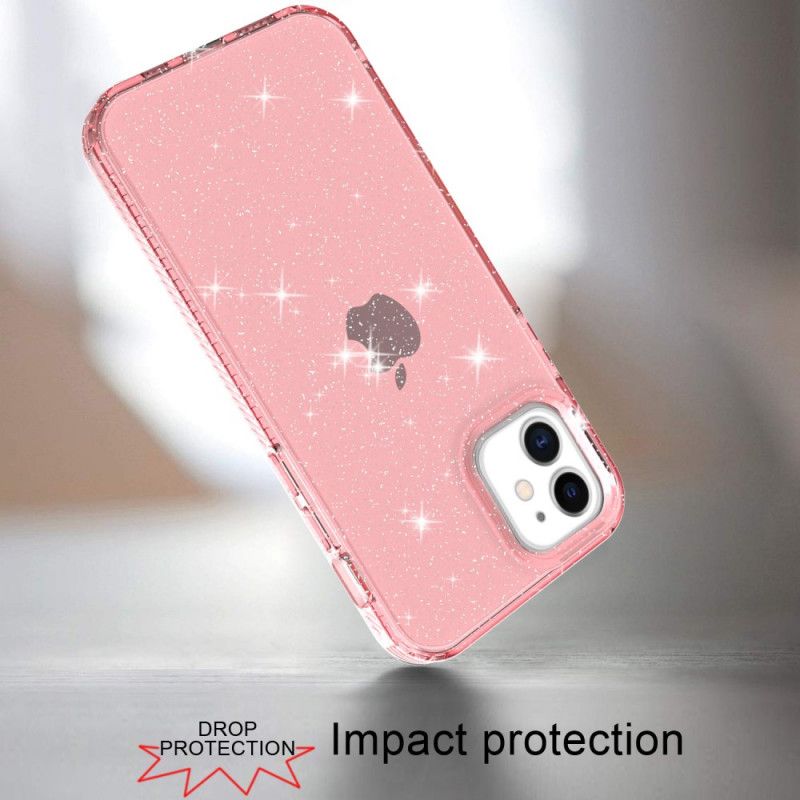 Coque iPhone 12 / 12 Pro Transparente Paillettes Renforcée