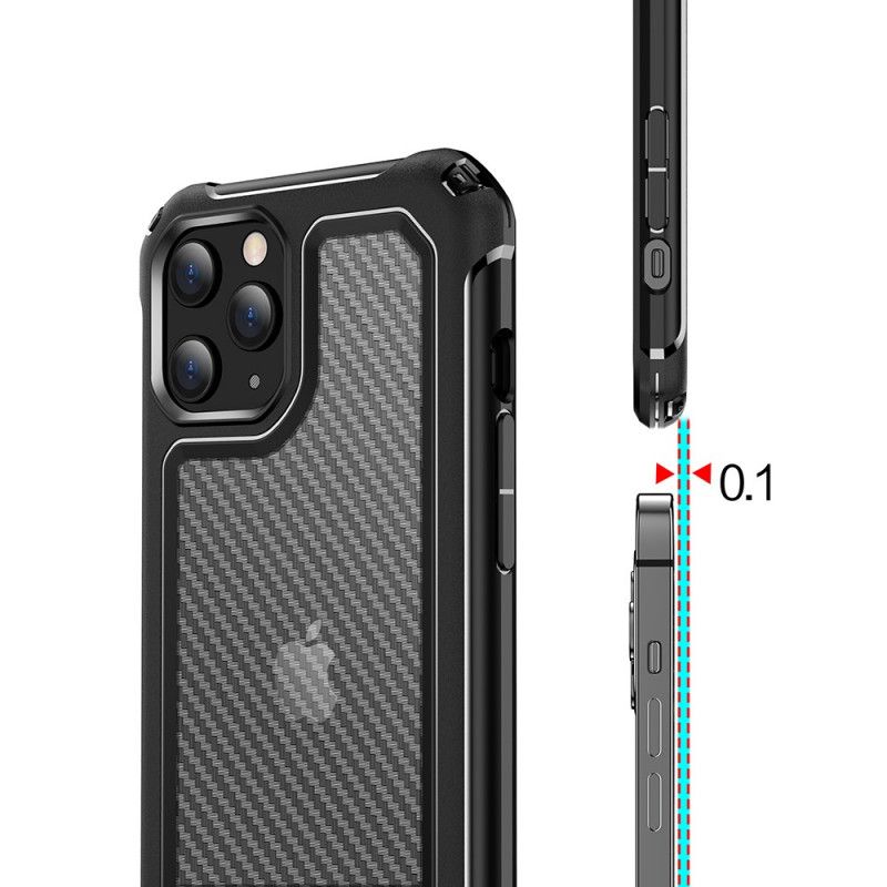 Coque iPhone 12 / 12 Pro Transparente Texture Fibre Carbone