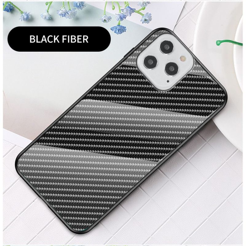 Coque iPhone 12 / 12 Pro Verre Trempé Fibre Carbone