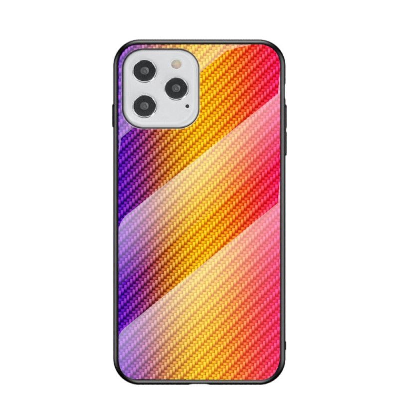 Coque iPhone 12 / 12 Pro Verre Trempé Fibre Carbone