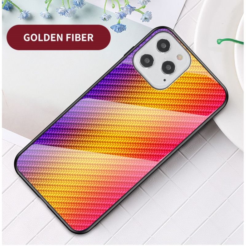 Coque iPhone 12 / 12 Pro Verre Trempé Fibre Carbone