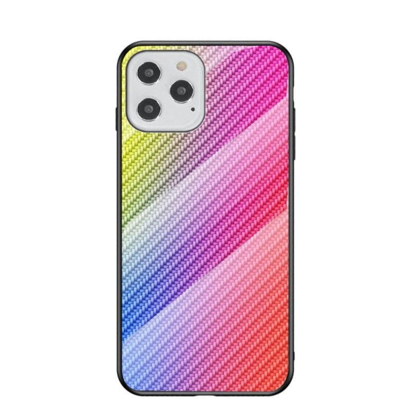 Coque iPhone 12 / 12 Pro Verre Trempé Fibre Carbone