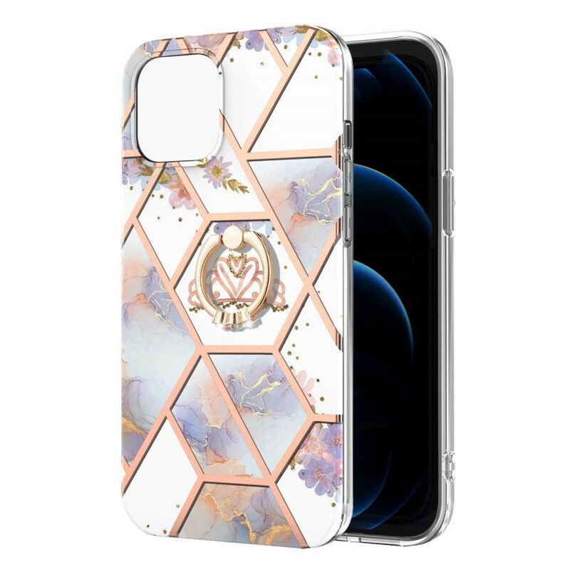 Coque iPhone 13 Anneau-support Florale